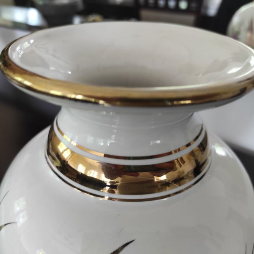 Handmade porcelain vase FEAX CERAMICS with 24K gold new
