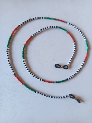 Glasses cord handmade with small beads, colorful design