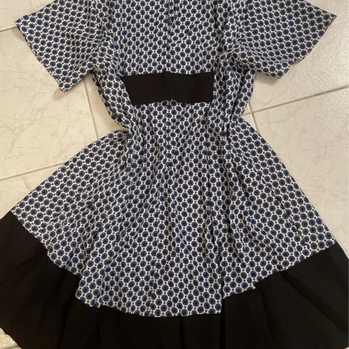 Manolo mini dress size S like new, white and blue