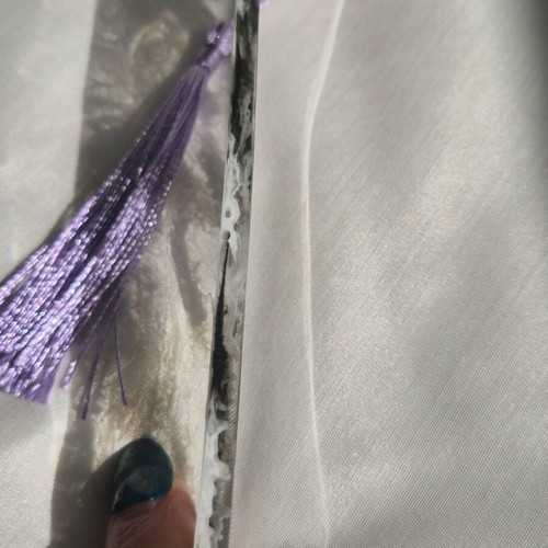 Handmade bookmark from white and black resin like new
