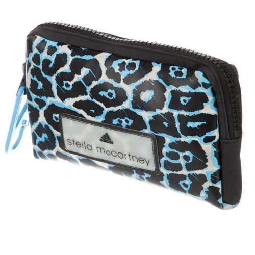 Adidas by Stella McCartney leopard wallet pouch, blue and black