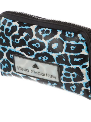 Adidas by Stella McCartney leopard wallet pouch, blue and black