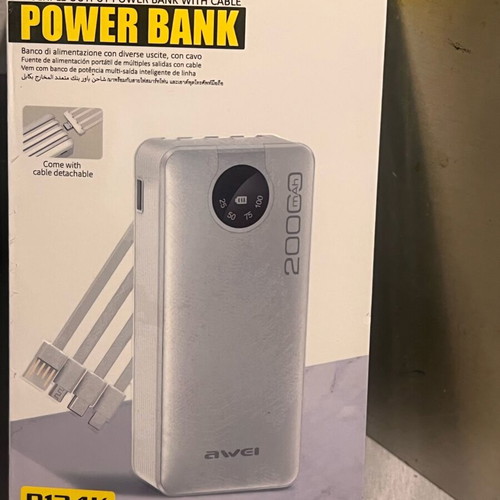 Awei P134K Power Bank 20000 mAh with Built-in Cables new