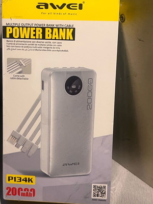 Awei P134K Power Bank 20000 mAh with Built-in Cables new