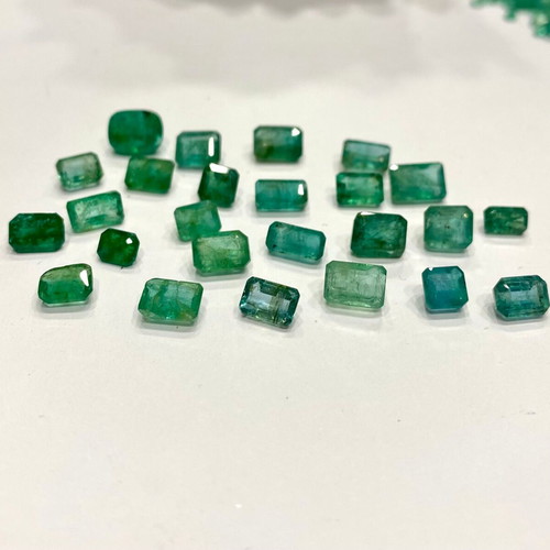 Natural emerald cut stones 24 carats new, non heat treated