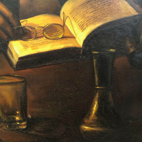 Fotis Kotsinas oil painting on canvas used, framed 85x115 cm