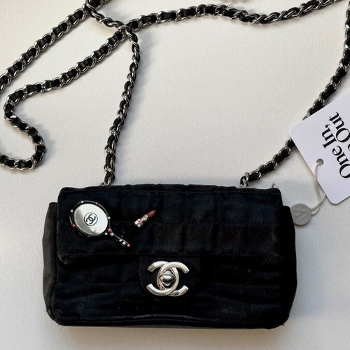 Chanel shoulder bag used, black, conic Fall04