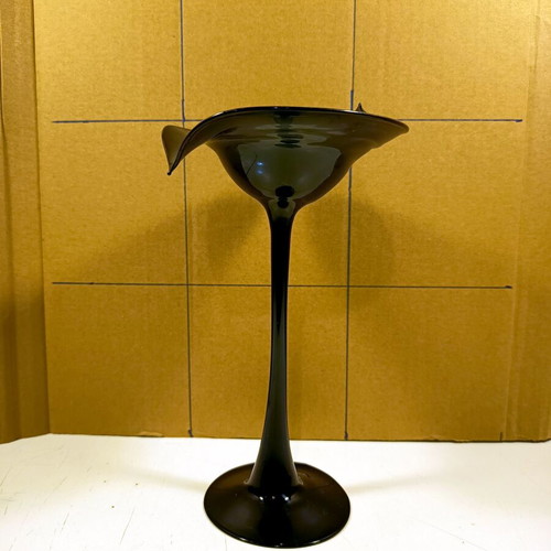 Handmade blown glass candle holder like new