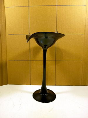 Handmade blown glass candle holder like new