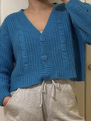 Blue knitted cardigan used Star Body H, size S