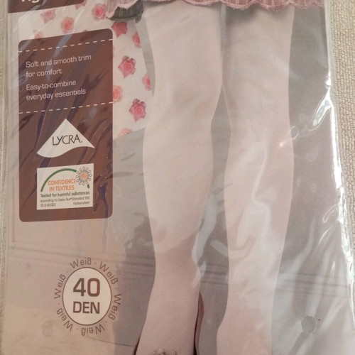 Girls' thick white tights 40DEN new