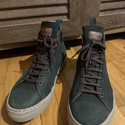 Robinson leather ankle boots like new, green, size 40