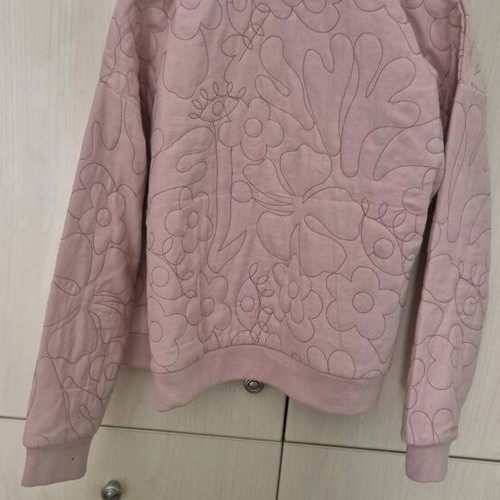 Bomber jacket Oasis ροζ σαν καινούργιο με κεντητά floral σχέδια, μέγεθος L