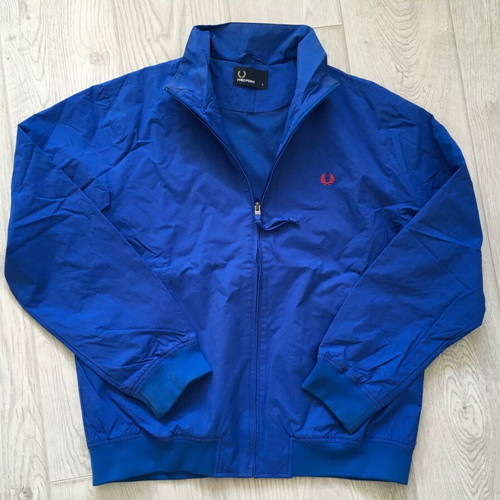 Fred Perry men's windbreaker jacket used, size L, bomber style, blue