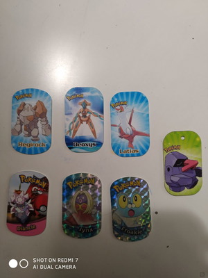 Pokemon and football tags used, set of 10 pieces