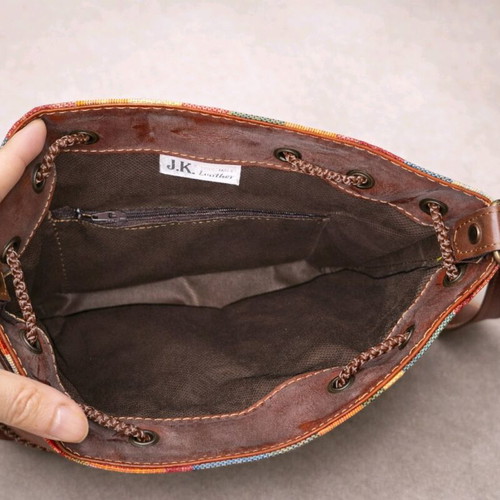 Handmade multicolor shoulder pouch bag, new, Made in Greece