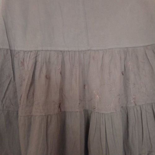 Brown long boho skirt used with embroidered details, size M