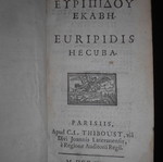 Euripides Ekavi Tragedy Book used, Greek and Latin, 18th century edition