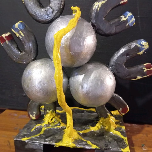 Pokemon Magneton clay figure new, handmade with acrylic paint