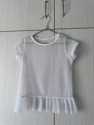 Tulle beach blouse for girl 3-4 years like new, white