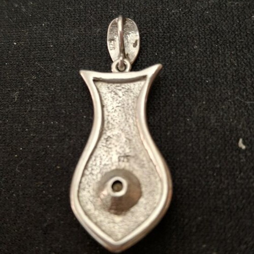 Silver 925 pendant with enamel and blue zircon new