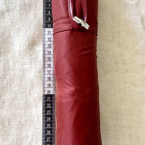 Vintage Longchamp Pierre Vaux folding umbrella, like new, red