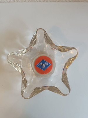Collectible Agfa star-shaped ashtray new crystal