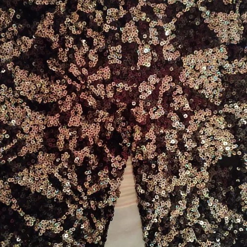 Bershka sequin flared pants, black and silver, size M