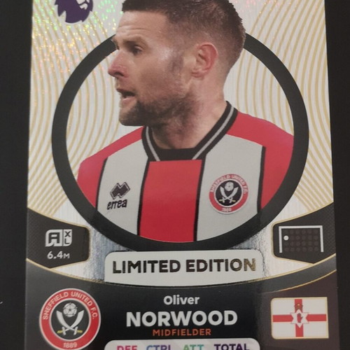 Oliver Norwood Limited Edition Panini Premier League 2024 Adrenalyn XL card