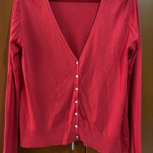 Stradivarius women's cardigan red thin cotton like new XL