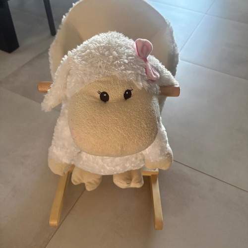 Kikka Boo rocking sheep with wooden base used, suitable from 12 months