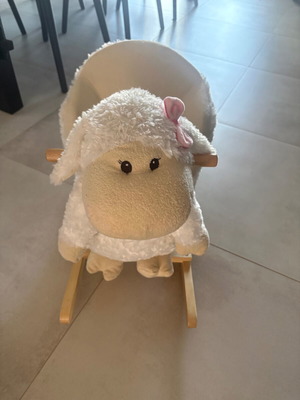 Kikka Boo rocking sheep with wooden base used, suitable from 12 months