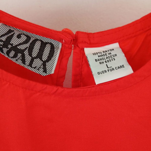 Short-sleeve red rayon top large new