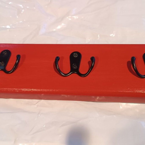 Handmade wooden coat rack 50 cm, new, with 5 double hooks