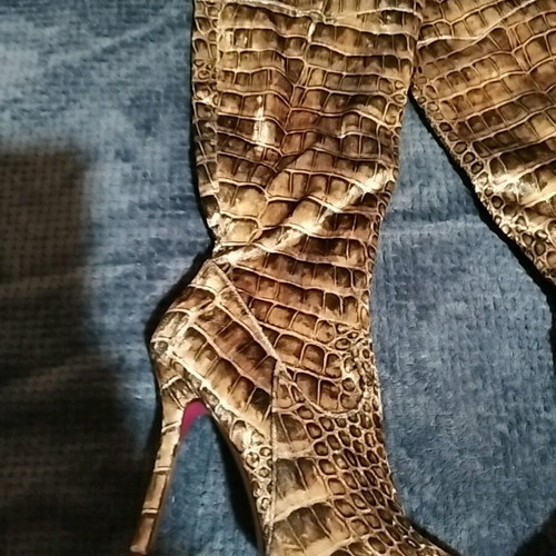 Animal Print Boots new, size 36, beige and brown