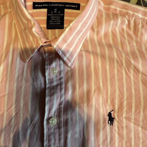 Polo Ralph Lauren women's shirt medium slim fit pink stripes like new