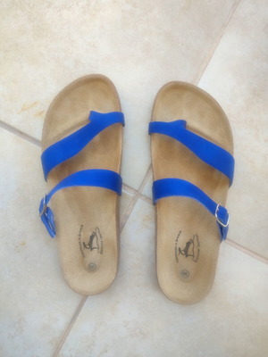 Traveller's Shoes anatomical sandals, blue, size 39