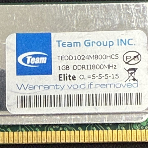 Team Elite DDR2 RAM 4x1GB 800MHz used, total 4GB