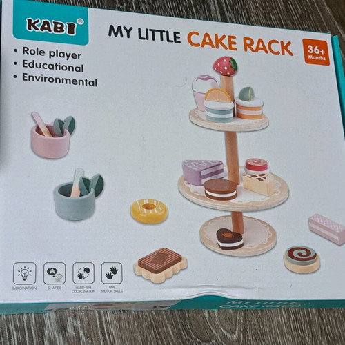 Kabi My Little Cake Rack educational wooden role play toy new