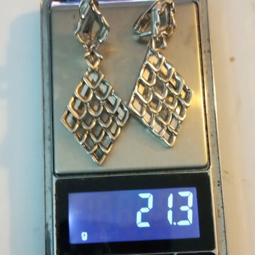 Lalaunis A21 925 silver earrings vintage with clips used