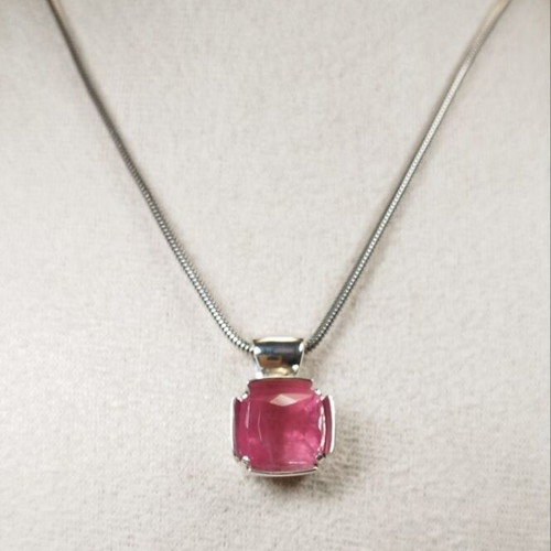Handmade necklace with rare 10.75 carat Afghan rubellite