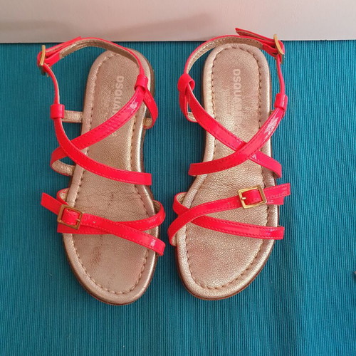 Dsquared2 sandals for girls size 33 used, orange and gold leather