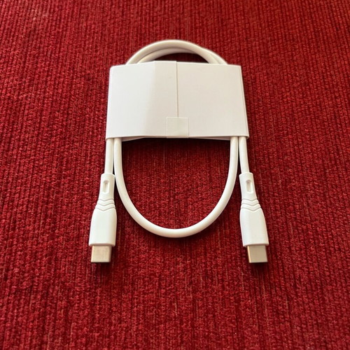 USB-C to USB-C cable new, white, 50 cm length