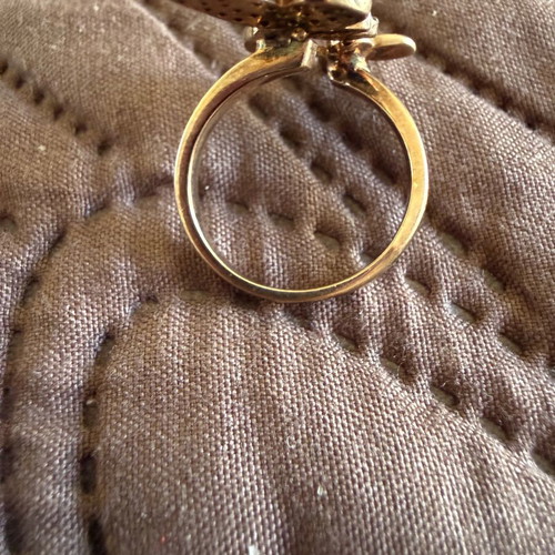 Silver 925 butterfly adjustable ring, rose gold plated
