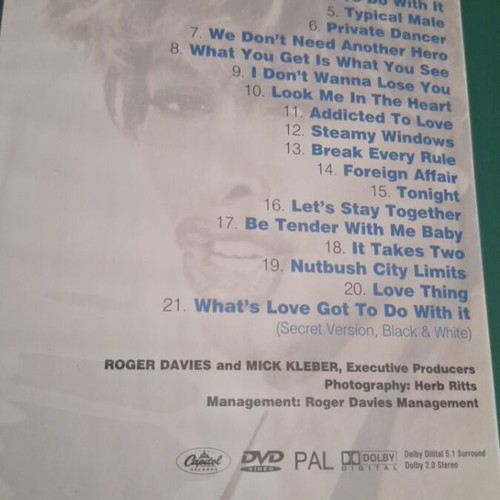 Tina Turner DVD like new, video collection