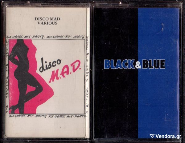  k067 dio (2) mazi afthentikes kasetes emporiou 1) BLACK & BLUE Backstreet Boys 2) DISCO M.A.D. VARIOUS