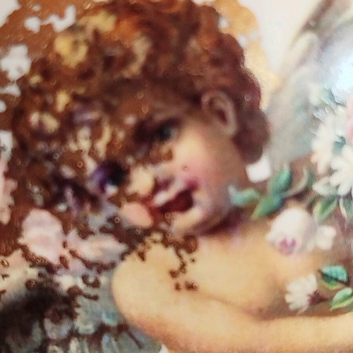 Vintage style pomegranate bibelot angel used