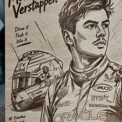 Red Bull Racing Max Verstappen wooden poster new