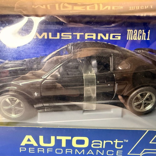 Autoart 2003 Ford Mustang Mach 1 model car, rare black, 1/18 scale