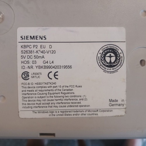 Siemens KBPC P2 Vintage Keyboard used, PS/2, QWERTZ Layout